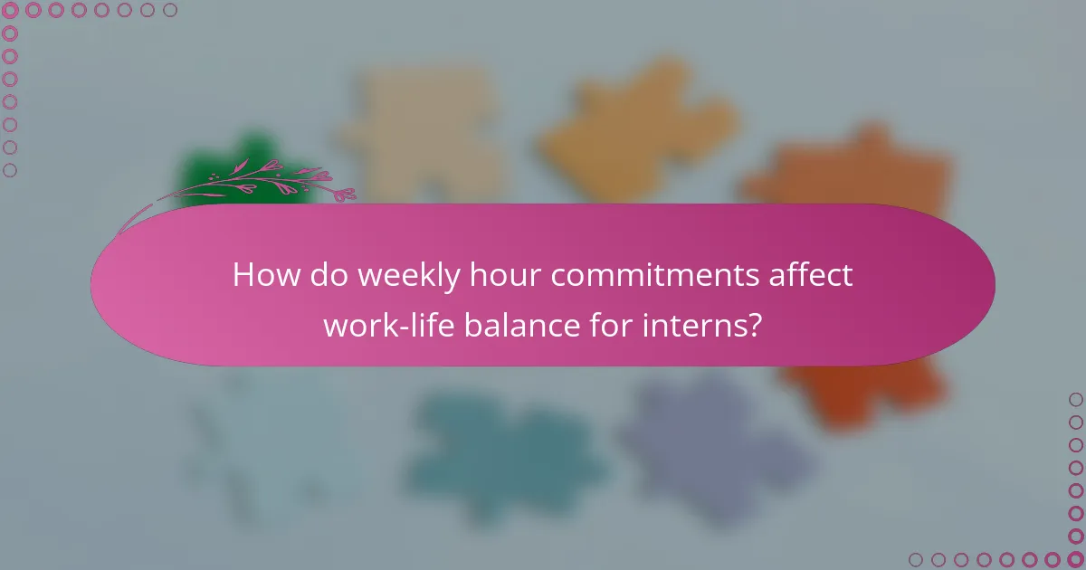 How do weekly hour commitments affect work-life balance for interns?