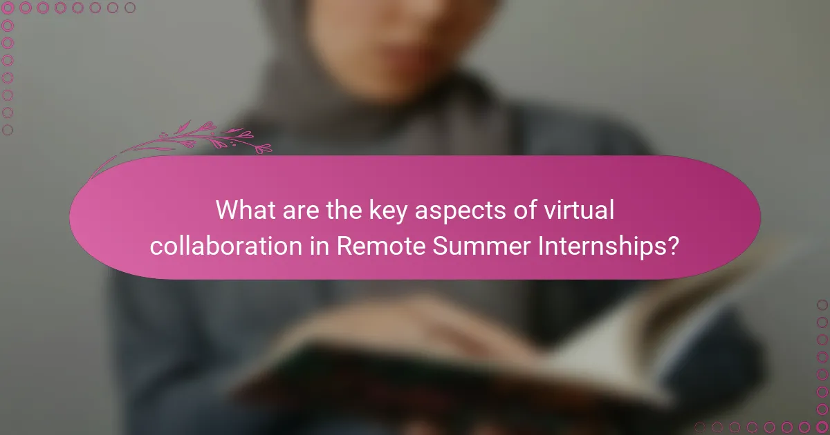 What are the key aspects of virtual collaboration in Remote Summer Internships?