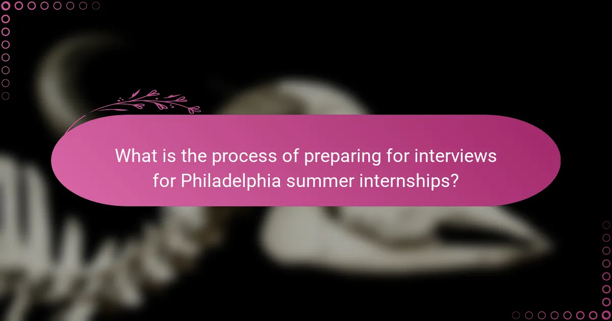 What is the process of preparing for interviews for Philadelphia summer internships?